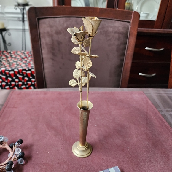 Ted Arnold Elegant Gold Rose Sculpture - Picture 6 of 16